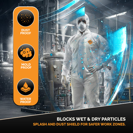 Heavy Duty All Purpose Coveralls. Engineered for Maximum Protection & Comfort (25ct) coverall L,XL,2XL,3XL,4XL