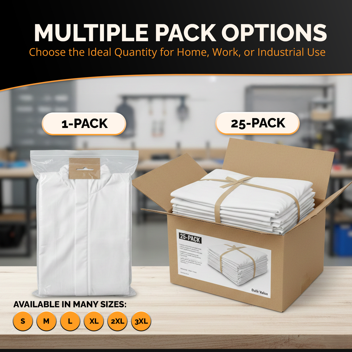 Disposable Light Duty Coverall (25ct) coverall L,XL,2XL,3XL,4XL