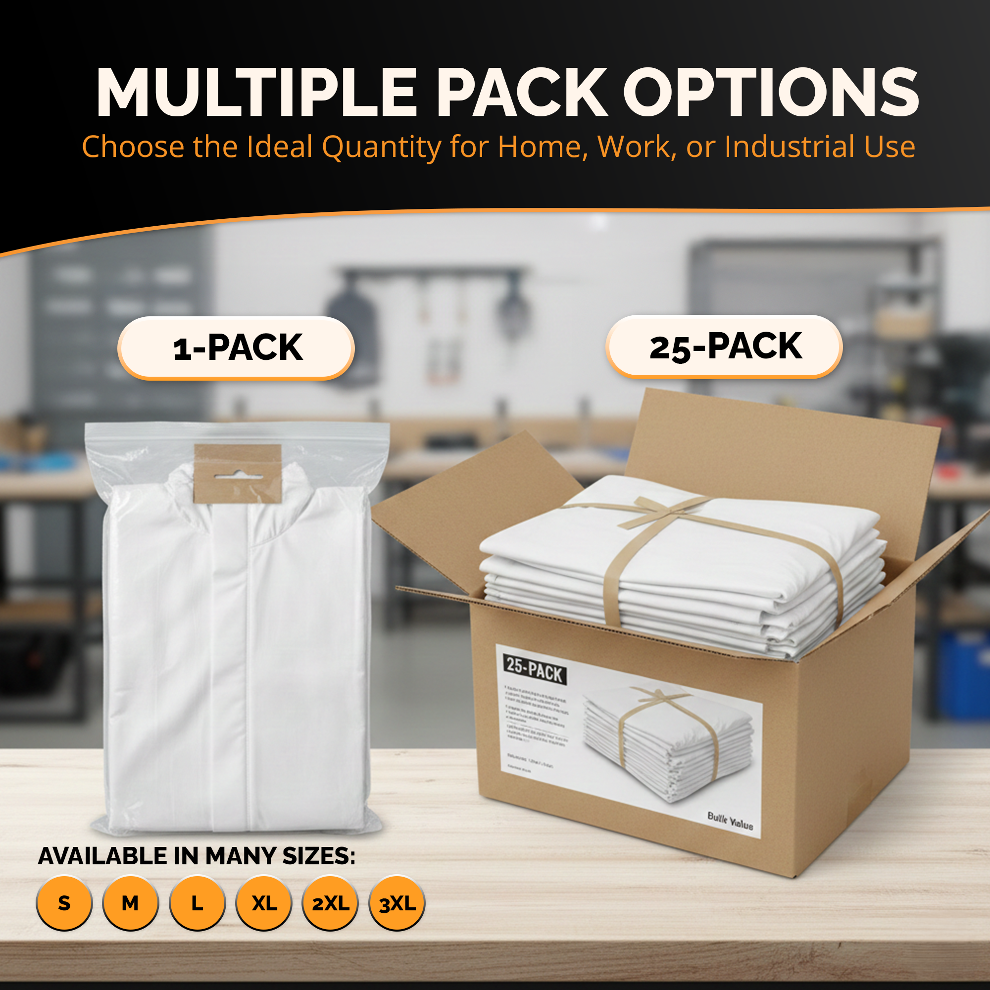 Disposable Light Duty Coverall (25ct) coverall L,XL,2XL,3XL,4XL