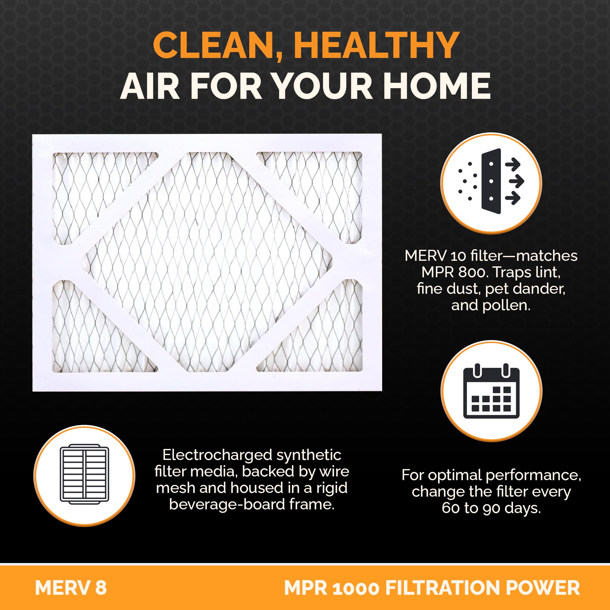 9 in. x 11 in. x 1 in. MERV 8  A/C Filter Standard Pleated Filter 6,12