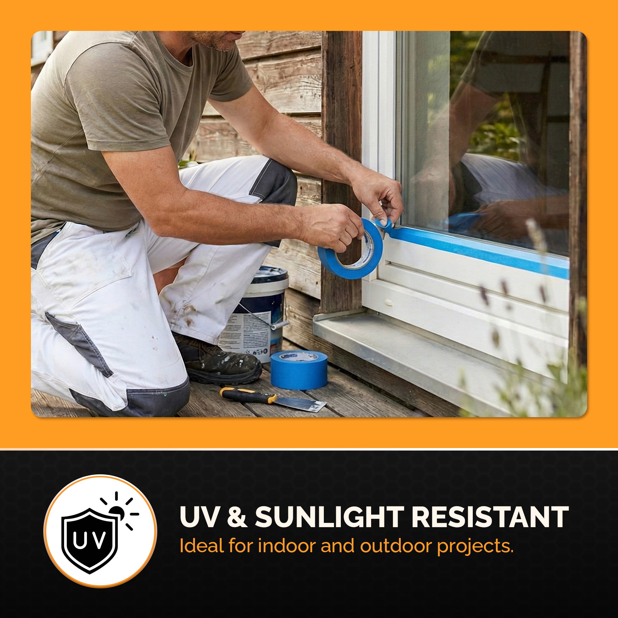 Painter's Tape 3 in. x 60 yards Premium Quality, No Paint Bleed Through supplies 4 Pack,16 Pack