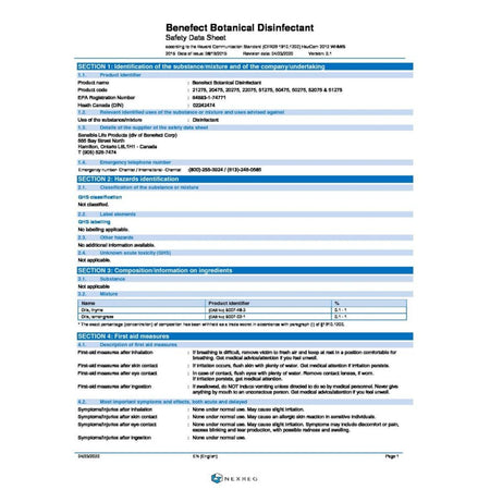 Benefect Botanical Disinfectant (55 gal) Misc