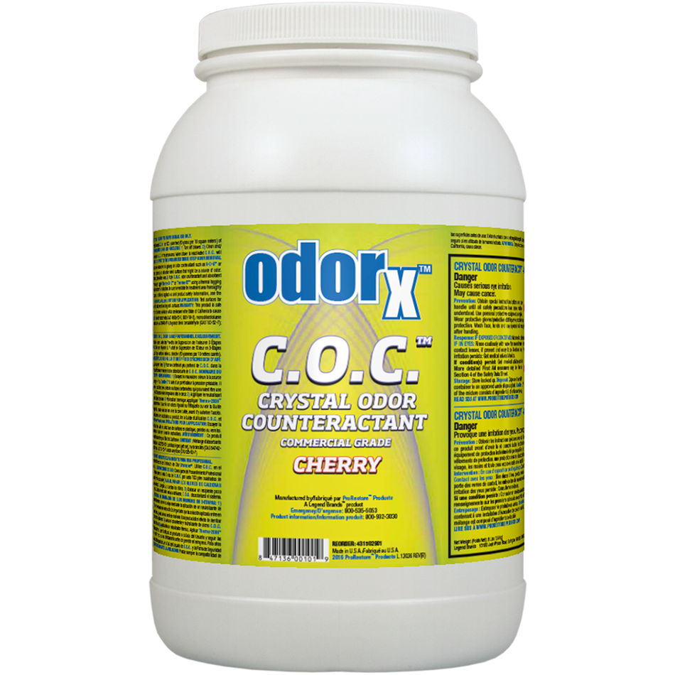 OdorX Crystal Odor Counteractant Commercial Cherry 8 lbs,Case 4 x 1 gal