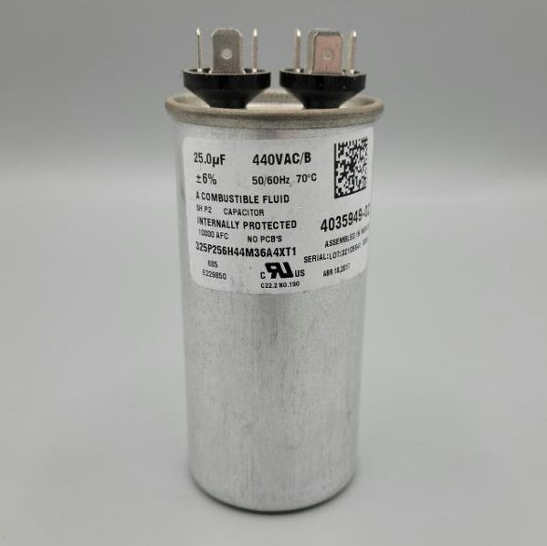 Capacitor Compressor R22, 25 MFD - 4035949-02 Replacement Part