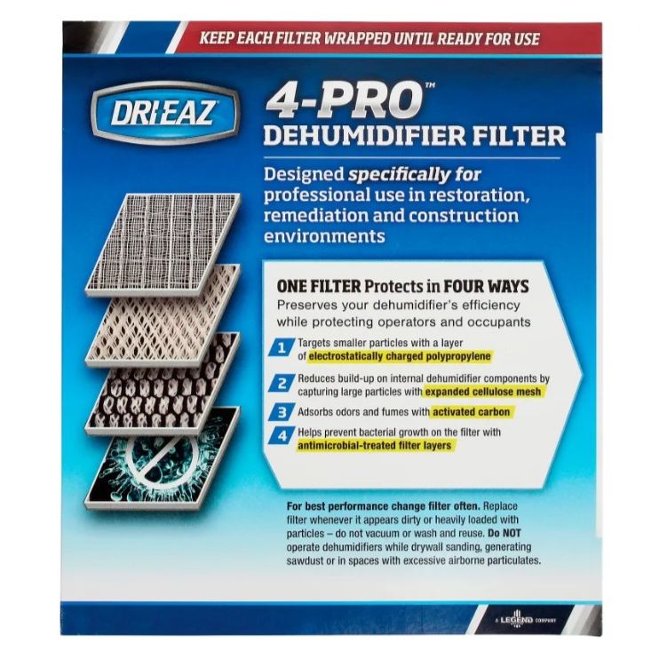 Dri-Eaz 4-PRO Four-Stage Air Filter - LGR 2800i / 3500i Dehumidifier (3 pk) Filter