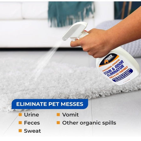 Products Pet Stain and Odor Remover - Enzyme Cleaner for Home & Professional Use, Stain Dissolver for Carpet, Upholstery, & More - Dog & Cat Urine, Feces, Vomit Eliminator, 32 Ounce Spray