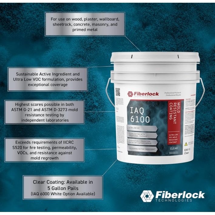 Fiberlock IAQ 6100, Mold Resistant Coating, Clear (5 gal) Misc
