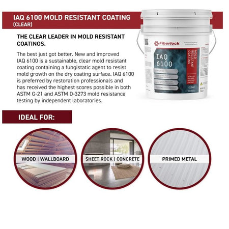 Fiberlock IAQ 6100, Mold Resistant Coating, Clear (5 gal) Misc