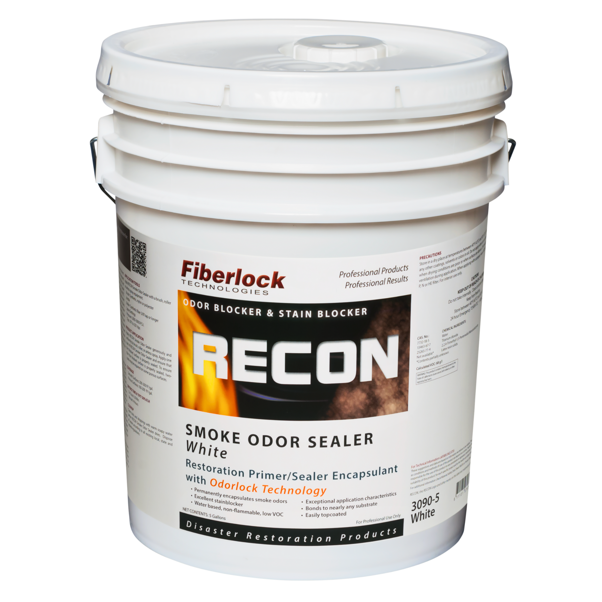 Fiberlock RECON Smoke Odor Sealer, White Misc 5 gal