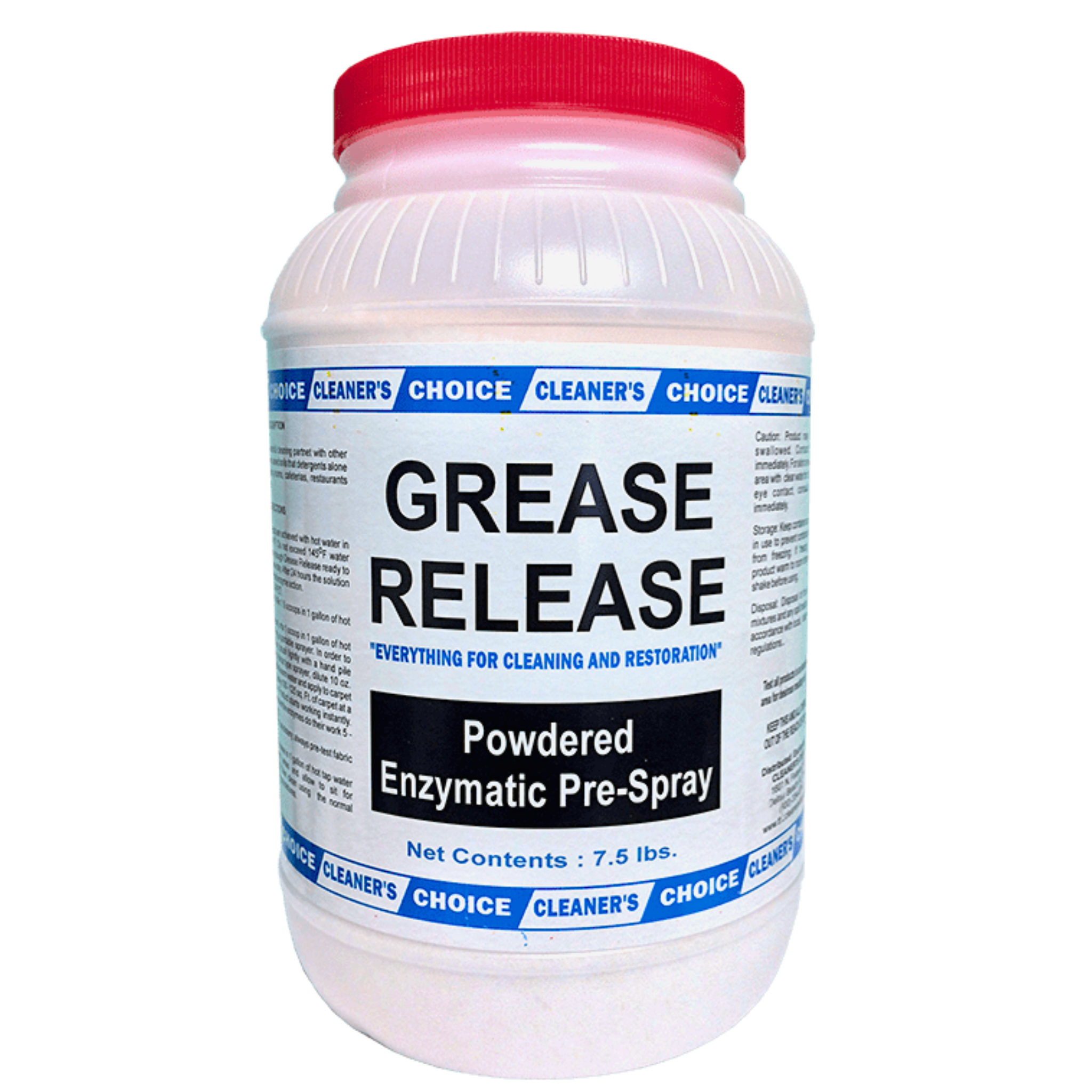 GREASE RELEASE, Concentrated Enzymatic Pre-Spray for Extra Dirty Carpet (Net Content: 7.5 lbs)