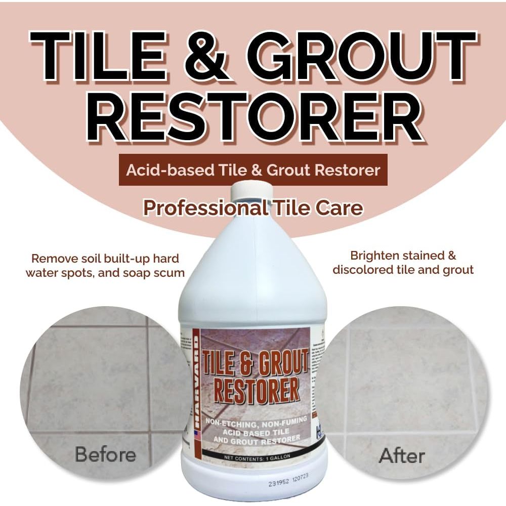 Harvard Tile & Grout Restore, Acid Based - 1 Gallon Chemical