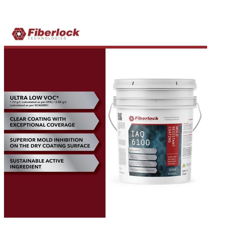 Fiberlock IAQ 6100, Mold Resistant Coating, Clear (5 gal) Misc