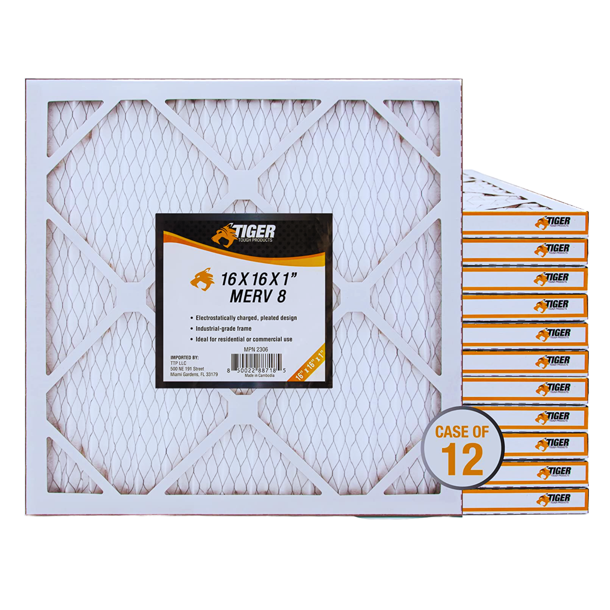 MERV 8 Pleated Filters 24x24x1 in(12 Pack) Misc
