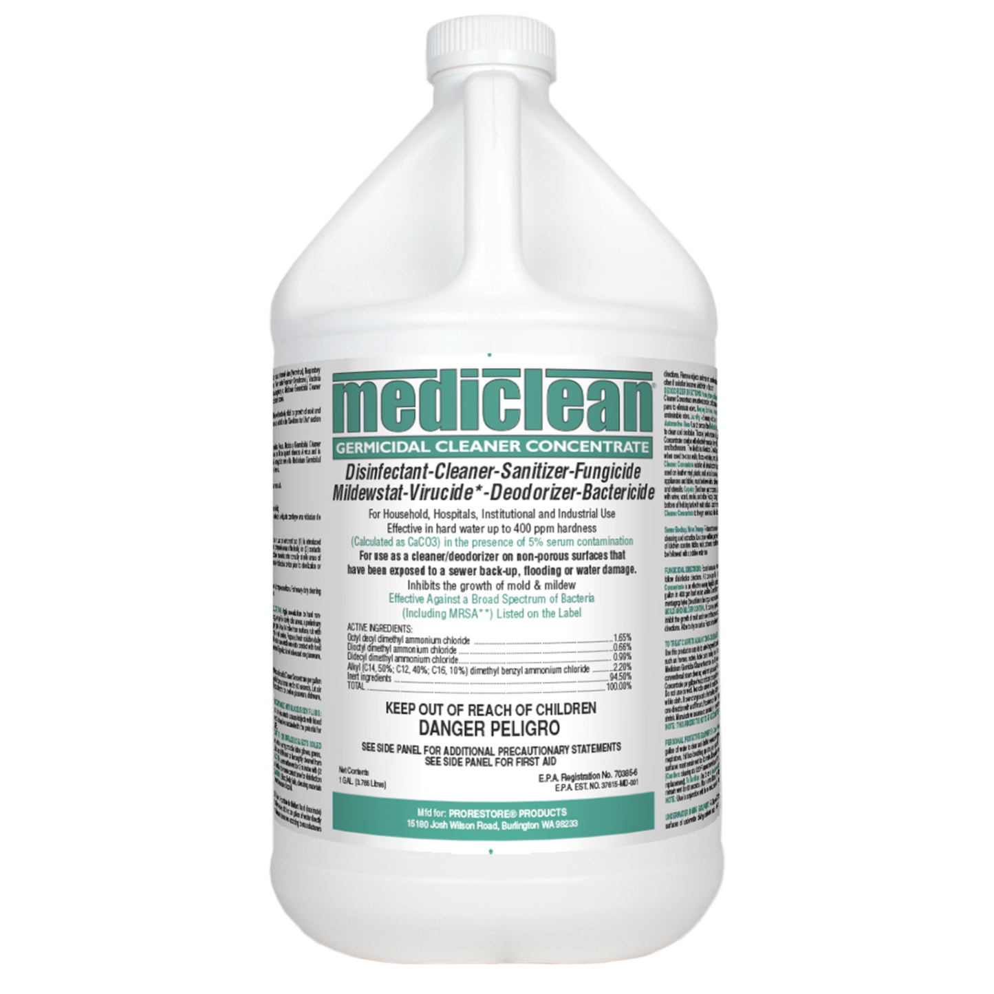 Mediclean, Germicidal Cleaner Concentrate Microban,  Lemon (1 gal) Misc 1 gal,4 gal