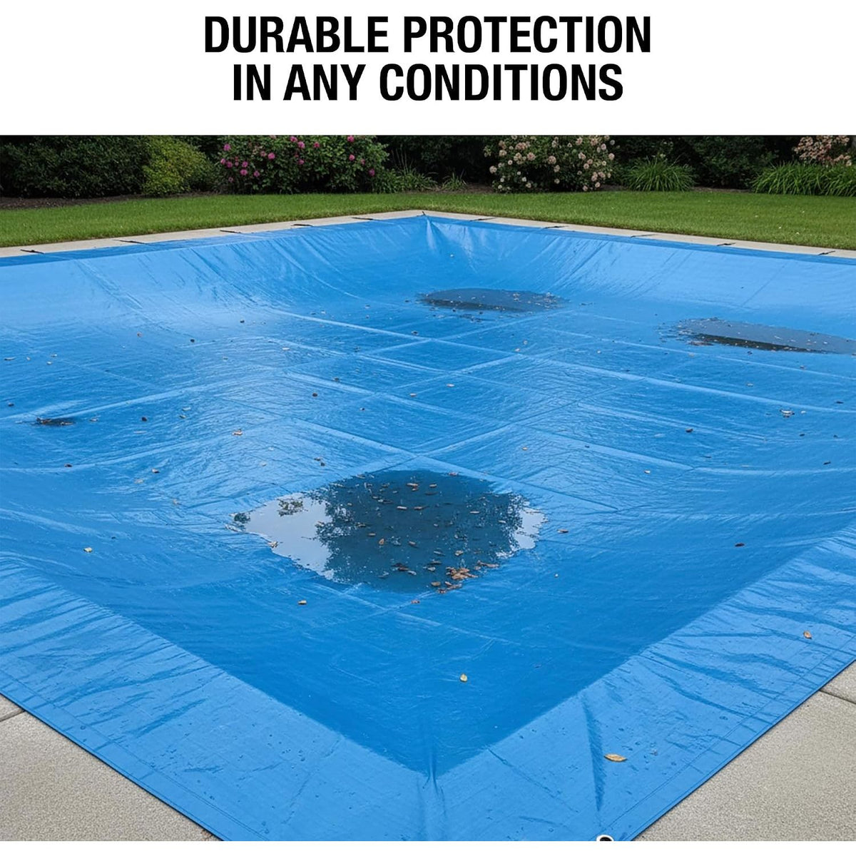 Blue Waterproof Tarp – 5 MIL Thick Tarpaulin Outdoor Cover - Multipurpose Protection Poly Tarp for Camping, Tent, Roof, Patio, Pool, Floor, Furniture, Boat, Truck Beds. Tarp