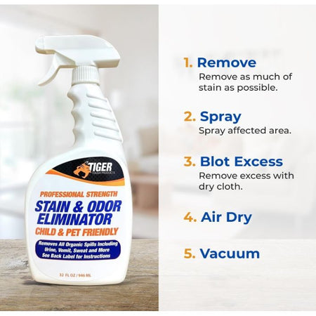 Products Pet Stain and Odor Remover - Enzyme Cleaner for Home & Professional Use, Stain Dissolver for Carpet, Upholstery, & More - Dog & Cat Urine, Feces, Vomit Eliminator, 32 Ounce Spray