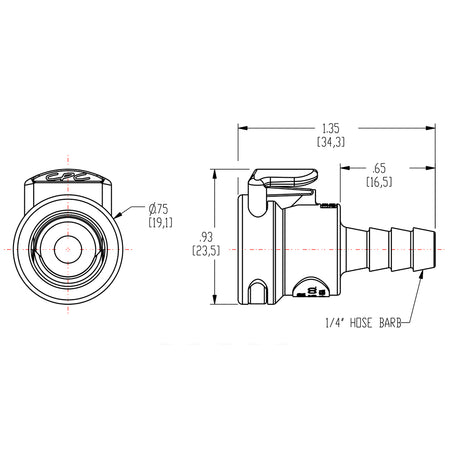 1/4" barb Female quick-disconnect, For Phoenix & Dri-Eaze Dehumidifiers Replacement Part