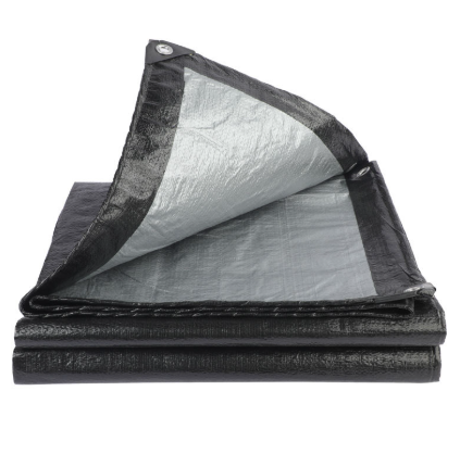 Heavy Duty Black Silver Tarp - 40' x 60' 12 Mil Dry Gear supplies