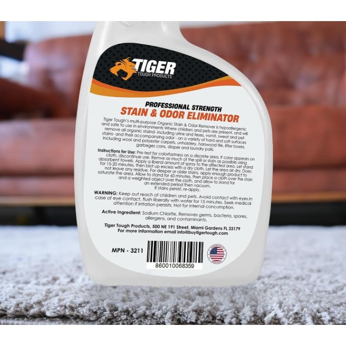 Products Pet Stain and Odor Remover - Enzyme Cleaner for Home & Professional Use, Stain Dissolver for Carpet, Upholstery, & More - Dog & Cat Urine, Feces, Vomit Eliminator, 32 Ounce Spray