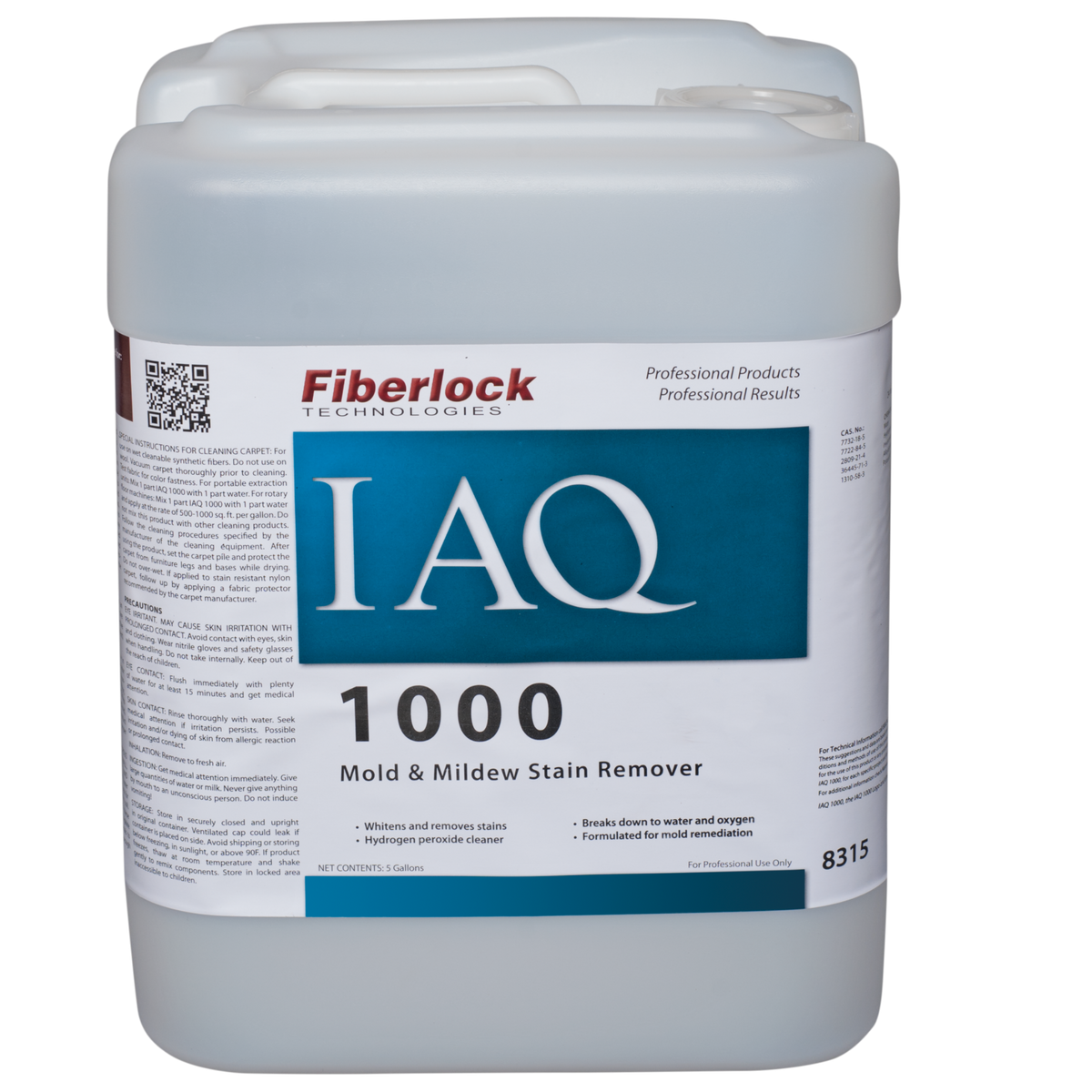 Fiberlock IAQ 1000, Hydrogen Peroxide Mold & Mildew Stain Remover (5 gal) Misc