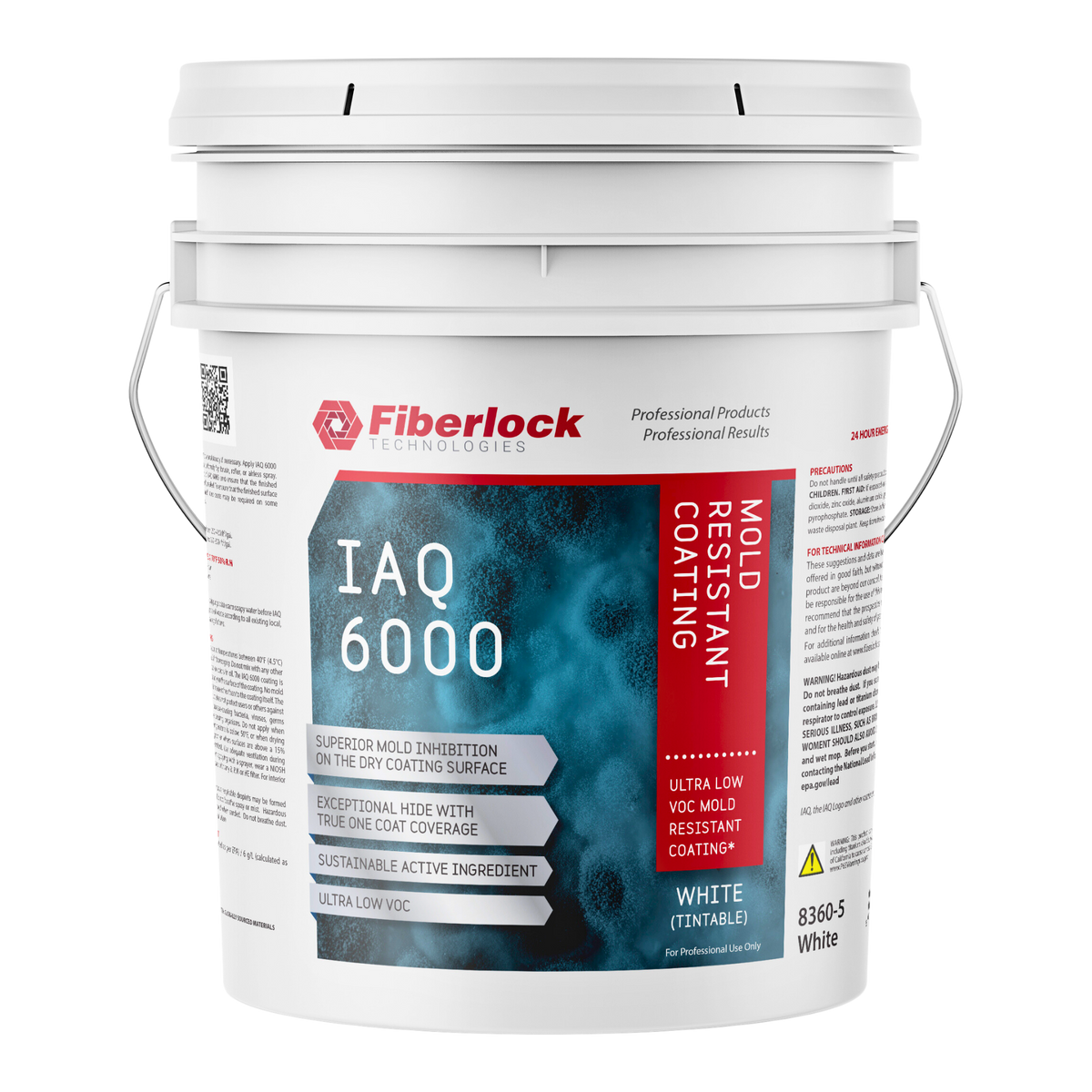 Fiberlock IAQ 6000, Mold Resistant Coating, White (5 gal) Misc