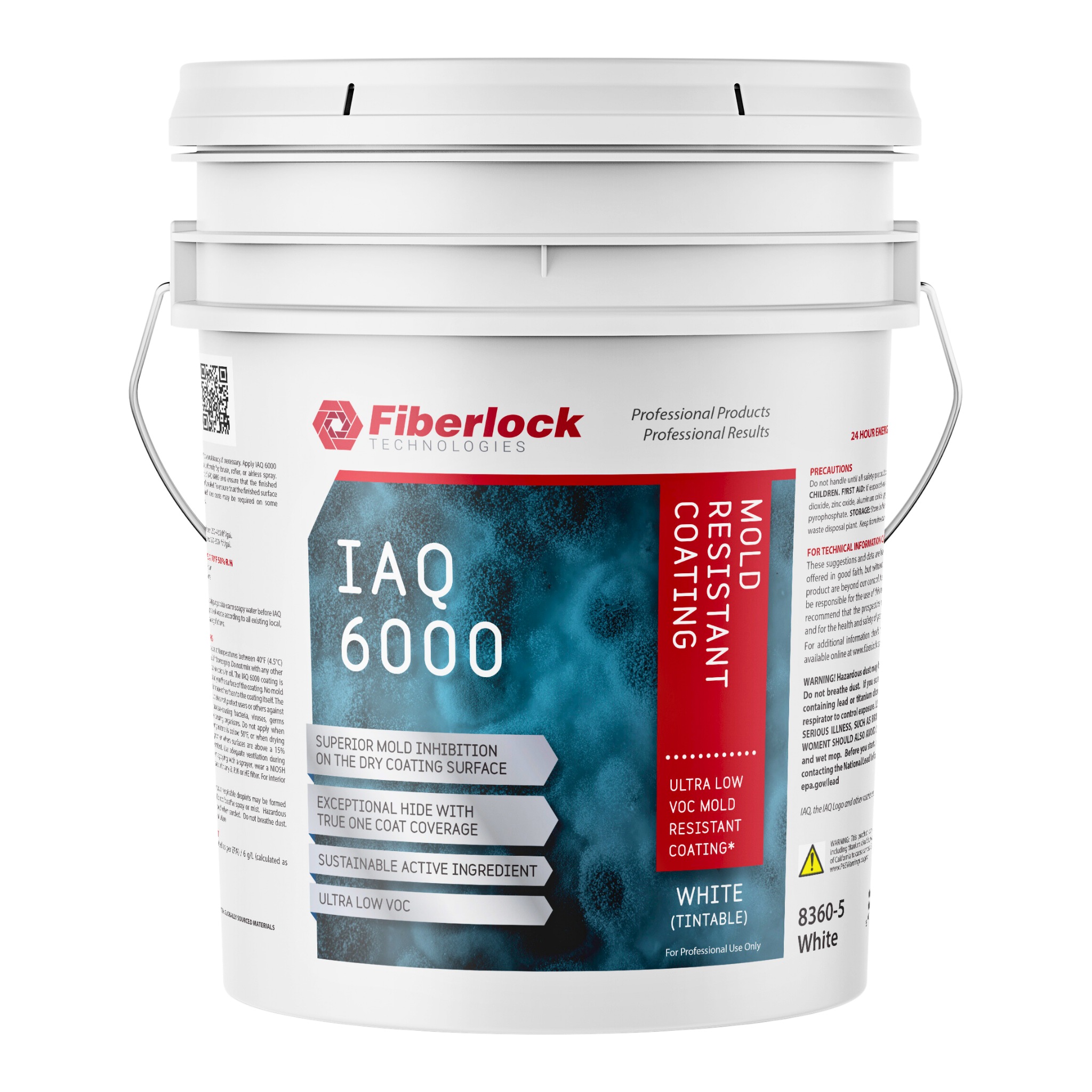 Fiberlock IAQ 6000, Mold Resistant Coating, White (5 gal) Misc