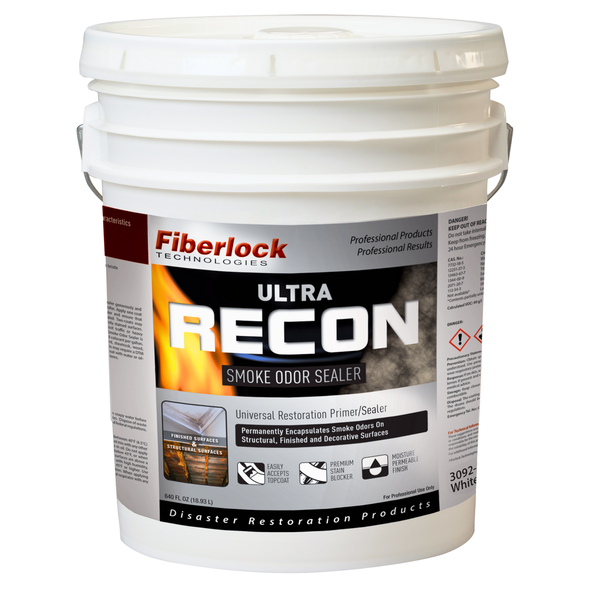 Fiberlock RECON ULTRA Smoke Odor Sealer, White Misc 5 gal