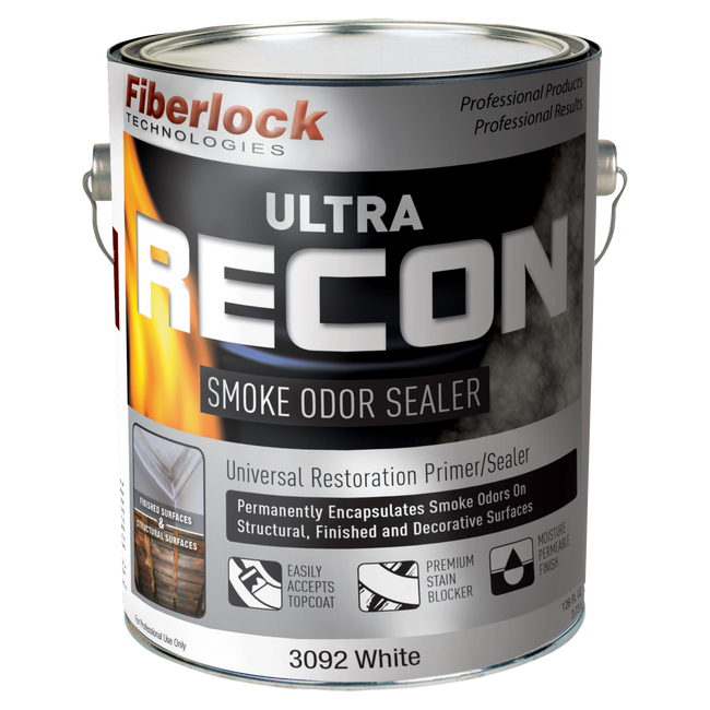 Fiberlock RECON ULTRA Smoke Odor Sealer, White Misc 1 gal,4 gal,5 gal