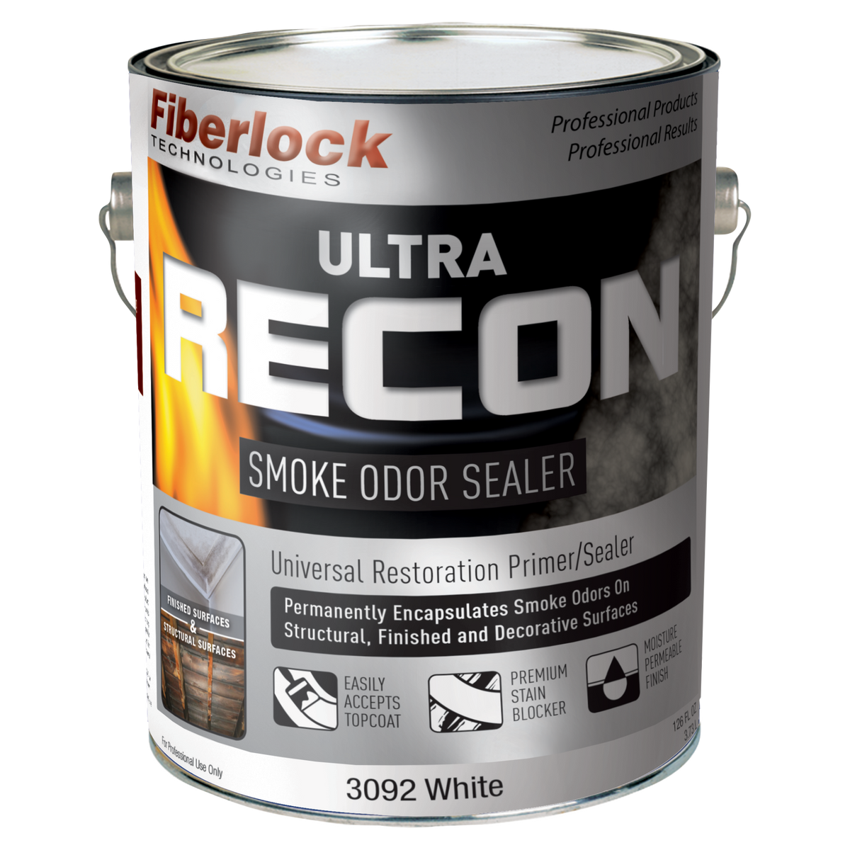 Fiberlock RECON ULTRA Smoke Odor Sealer, White Misc 1 gal,4 gal,5 gal