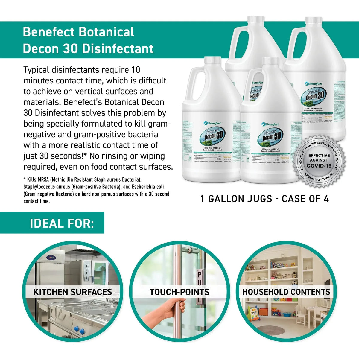 Benefect Botanical Decon 30 Disinfectant Cleaner Misc 1 gal,4 gal,5 gal