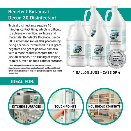 Benefect Botanical Decon 30 Disinfectant Cleaner Misc 1 gal,4 gal,5 gal