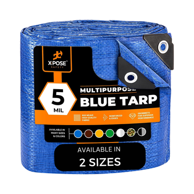 X Pose 5 MIL Blue Tarp. All Purpose, Durable and Industrial Strength Tarp Misc 30'x50',40'x60'