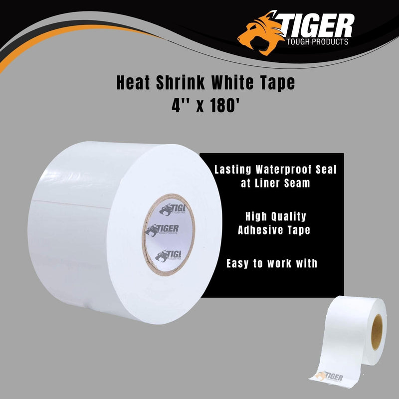 Tiger Tough Heat Shrink Tape, 4'' x 180', White Misc